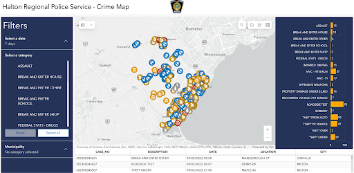 Oakville Crime Map 